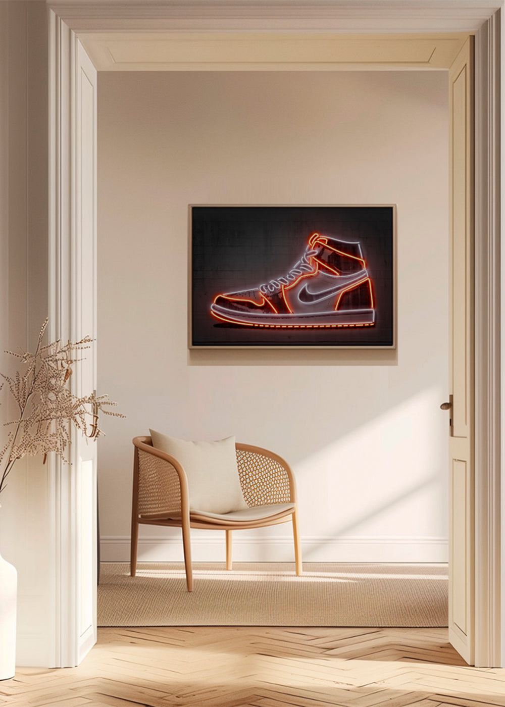 Sportkunst: Jordan neon sneaker