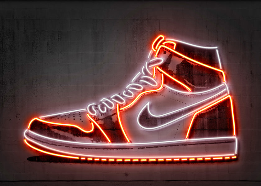 Sportkunst: Jordan neon sneaker