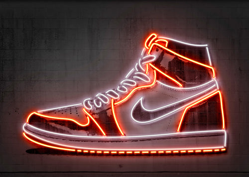 Sportkunst: Jordan neon sneaker
