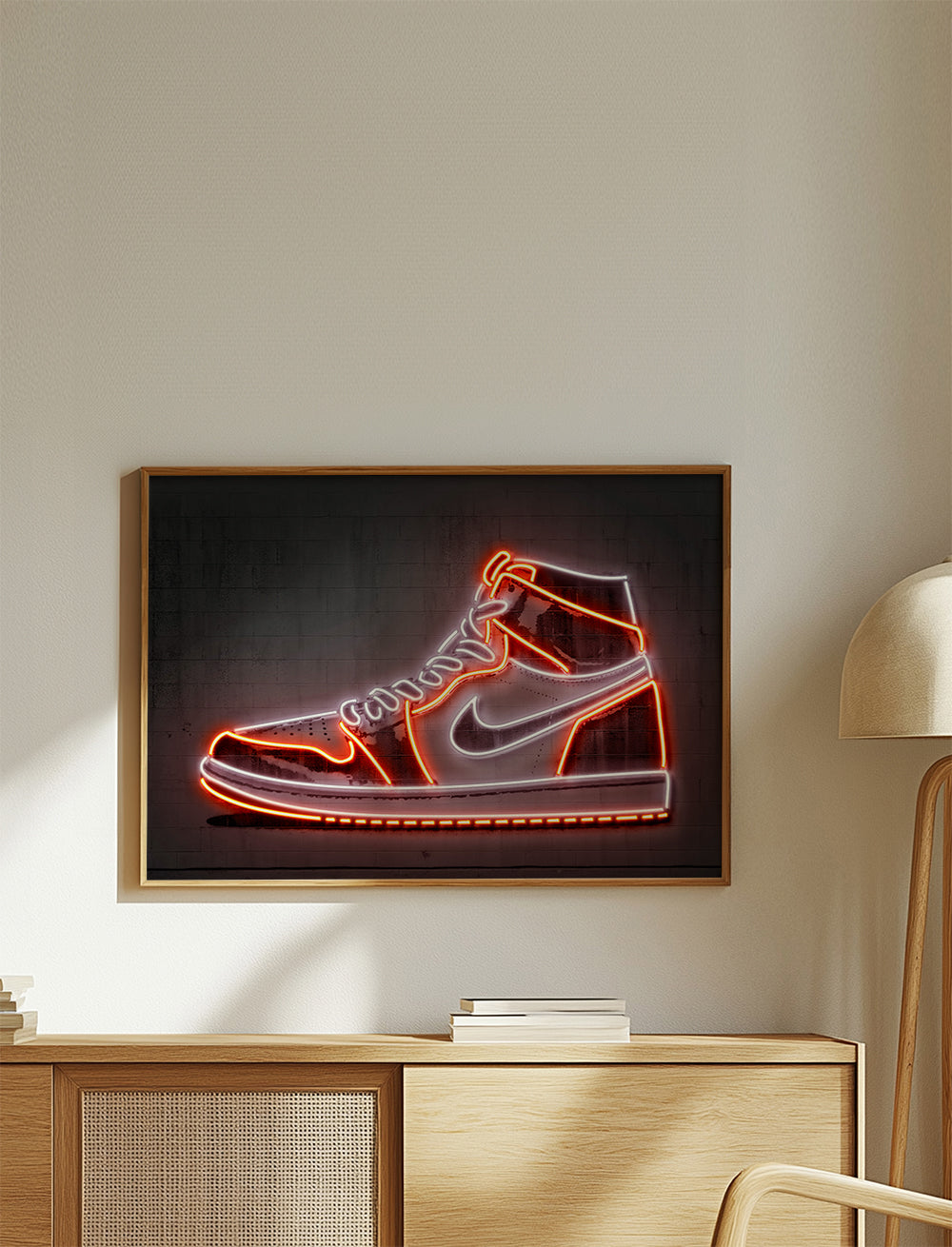 Sportkunst: Jordan neon sneaker