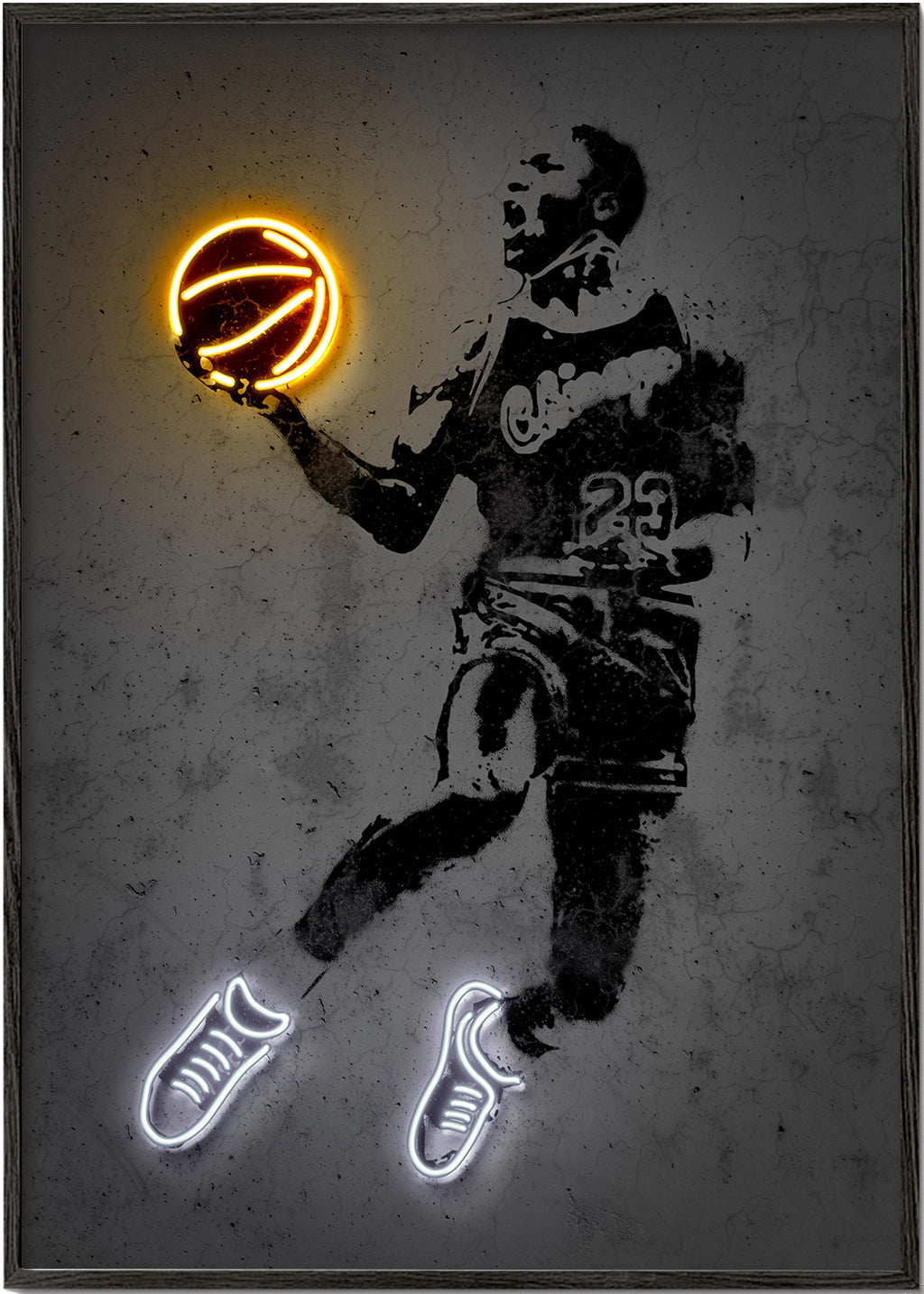Sportplakat stencil med neon