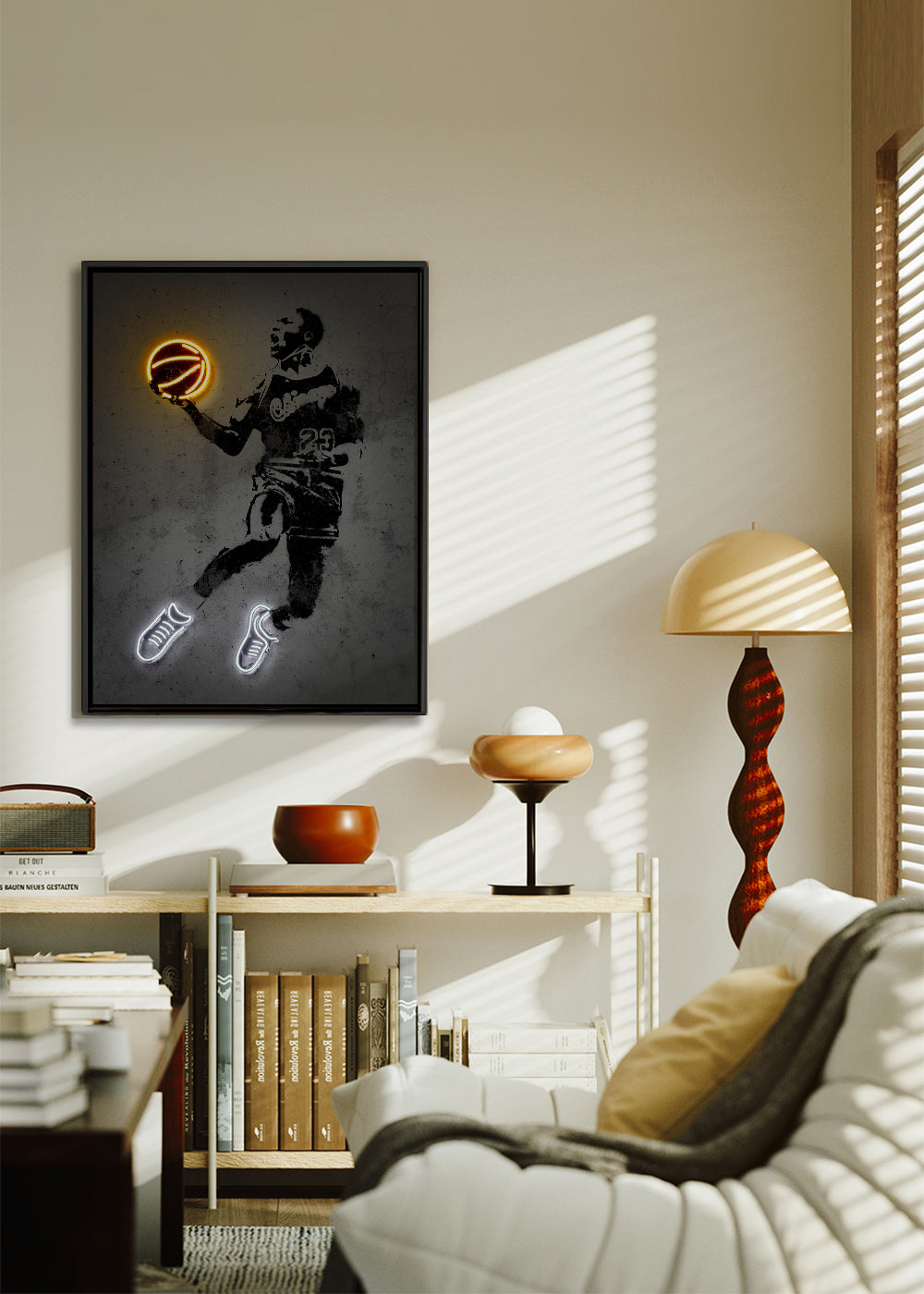 Sportplakat stencil med neon