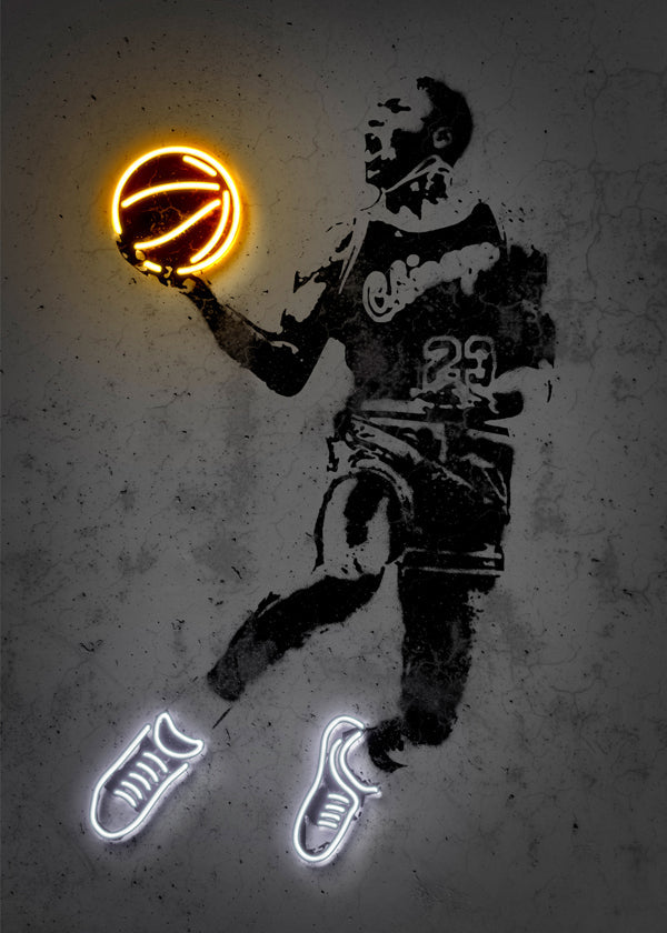 Sportplakat stencil med neon