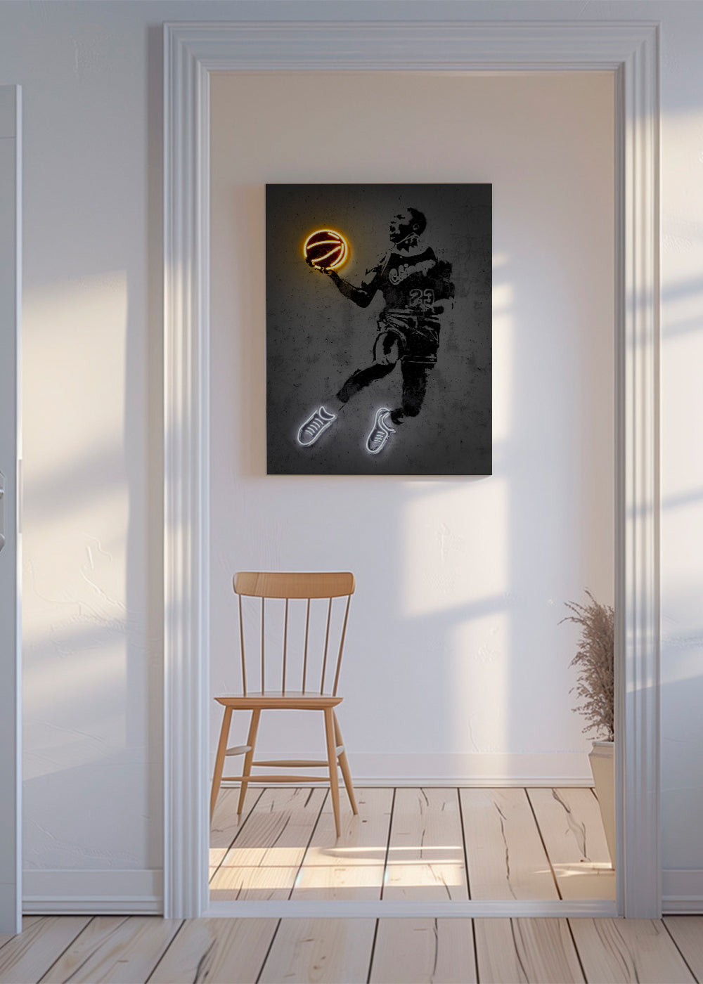 Sportplakat stencil med neon