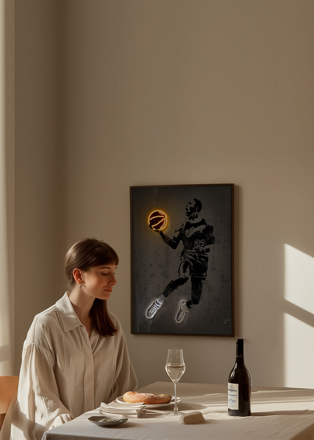 Sportplakat stencil med neon