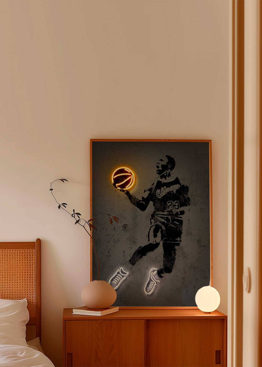 Sportplakat stencil med neon