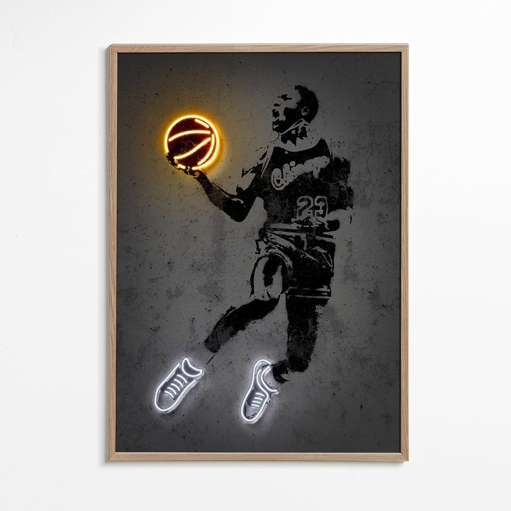 Sportplakat stencil med neon