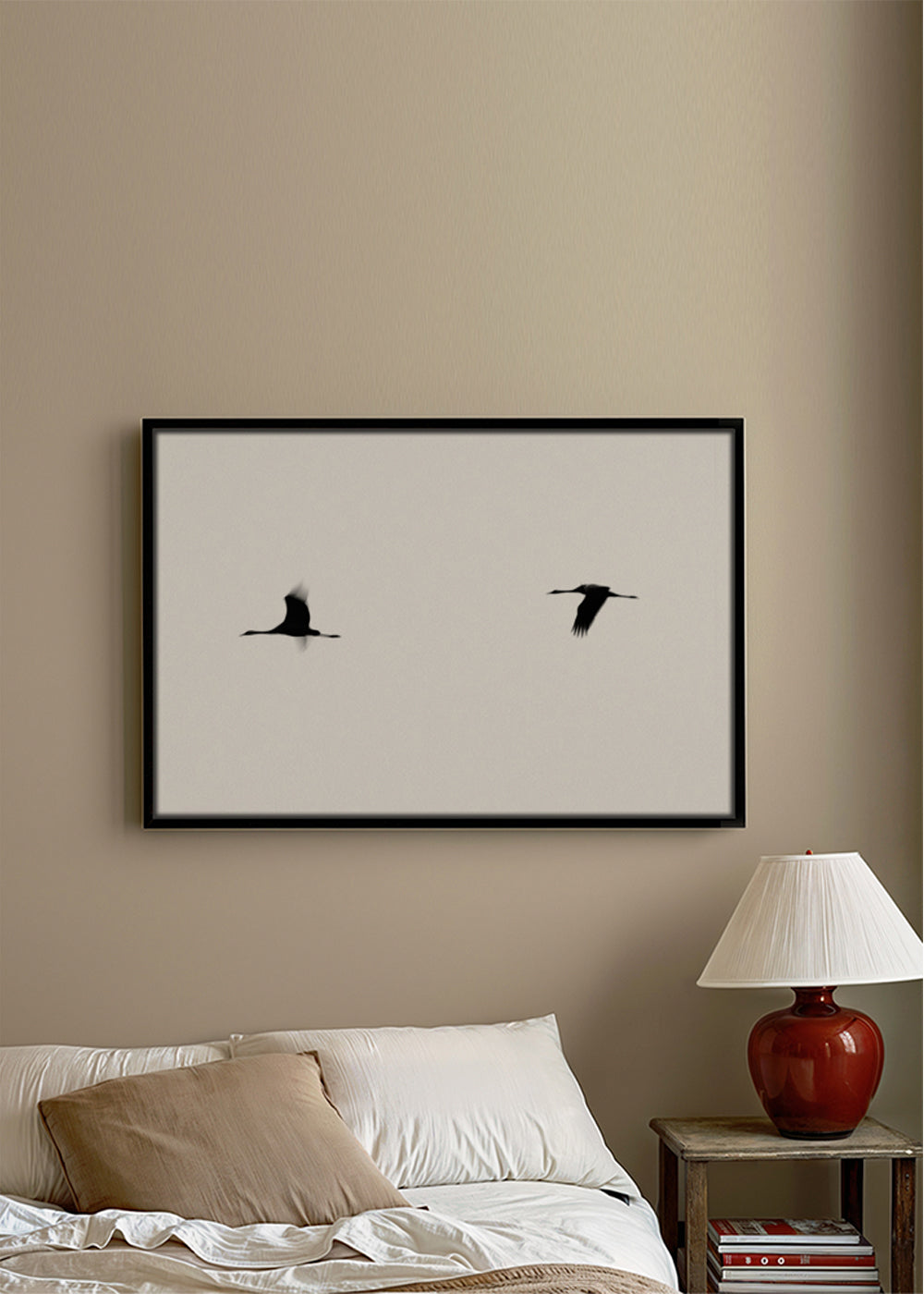 Kunst kraner i flugt minimalistisk