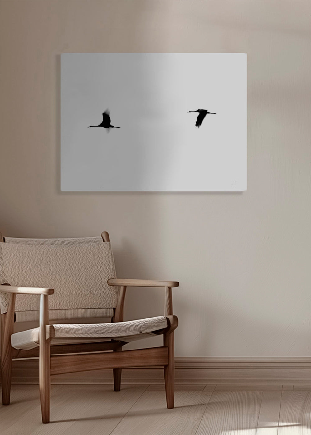 Kunst kraner i flugt minimalistisk