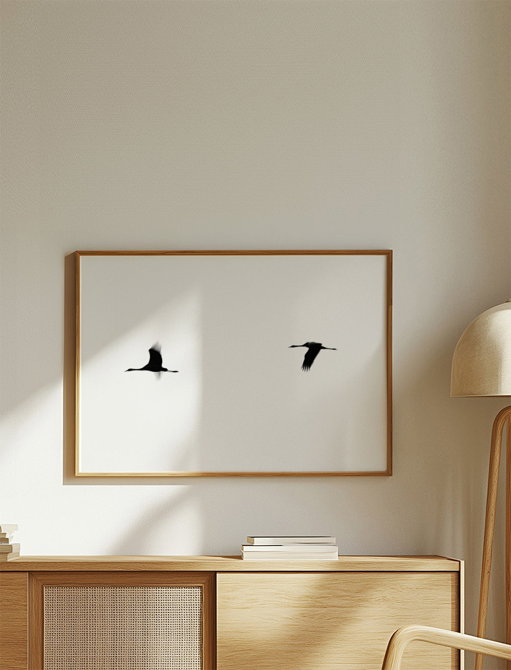 Kunst kraner i flugt minimalistisk