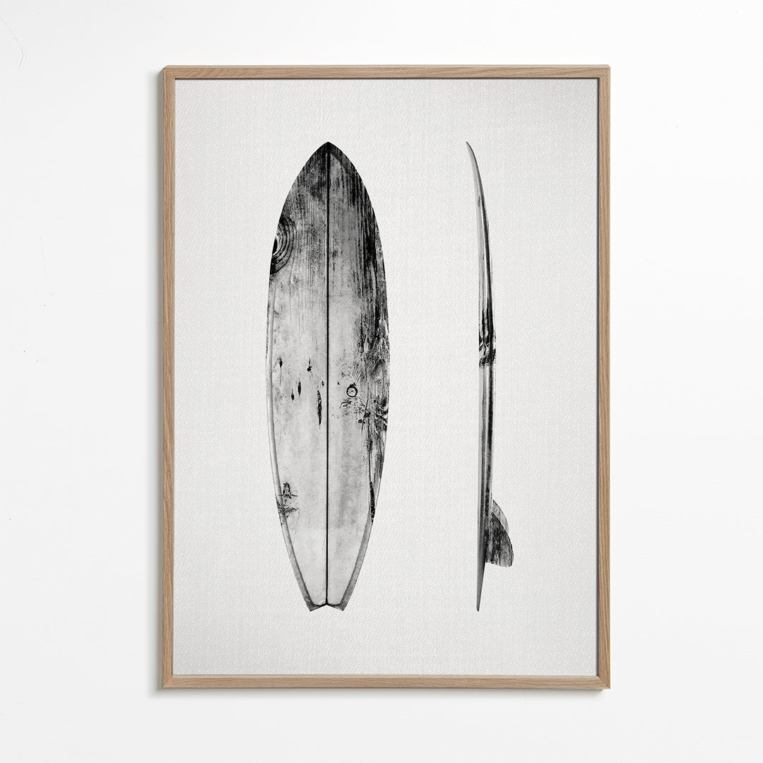 Sport kunst surfbræt sort hvid