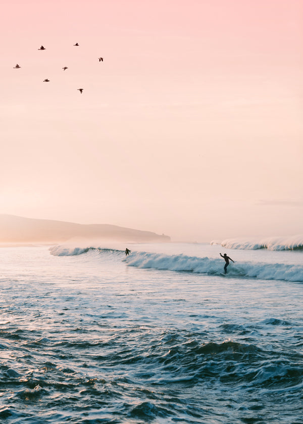 Sport kunst surf ved solopgang