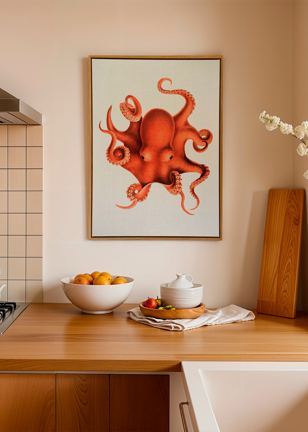 Blotfiskillustration i rød