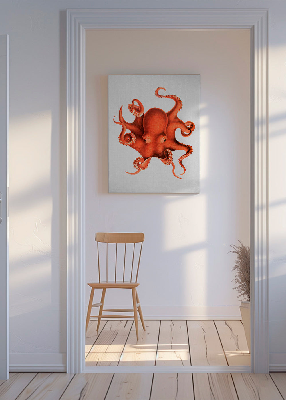 Blotfiskillustration i rød