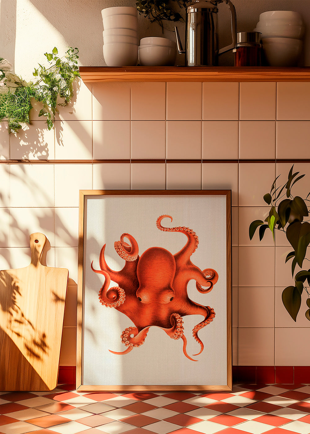 Blotfiskillustration i rød
