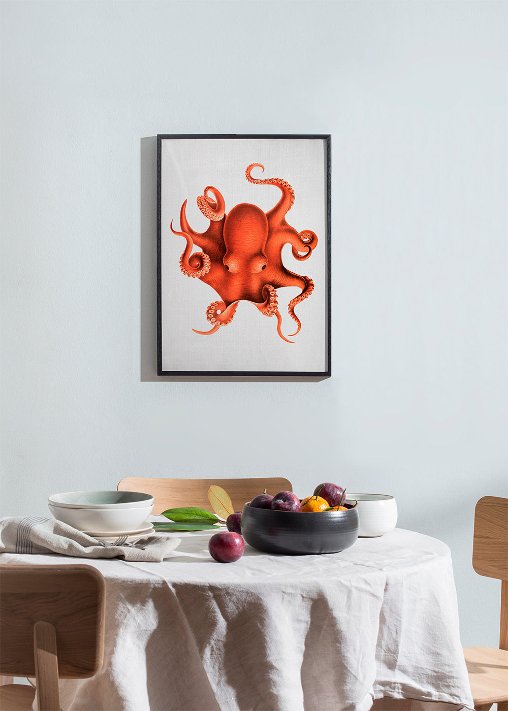 Blotfiskillustration i rød