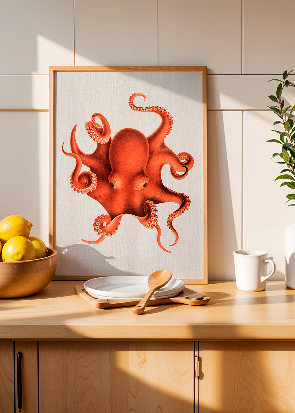 Blotfiskillustration i rød