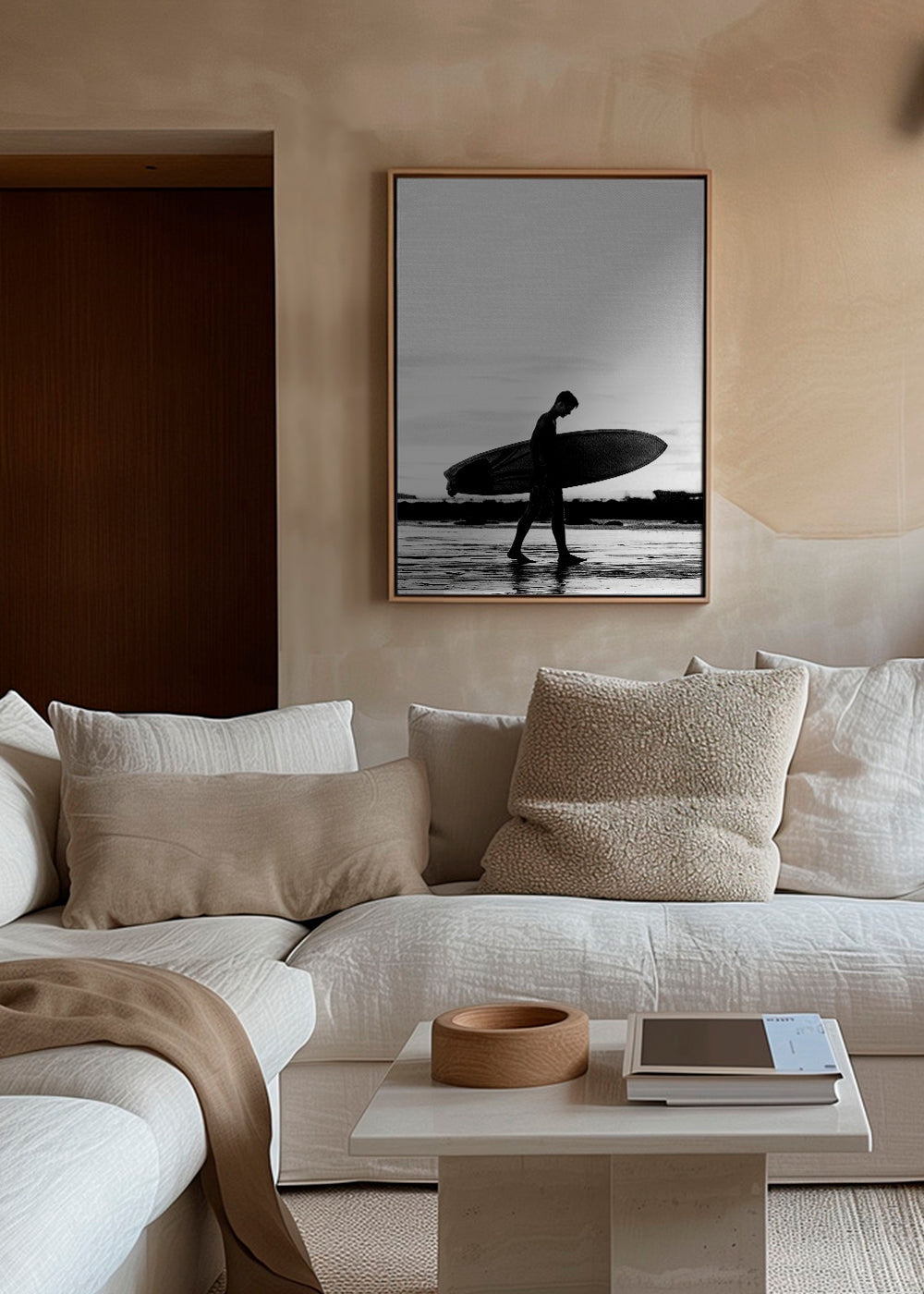 Sportkunst: surfer-silhuet