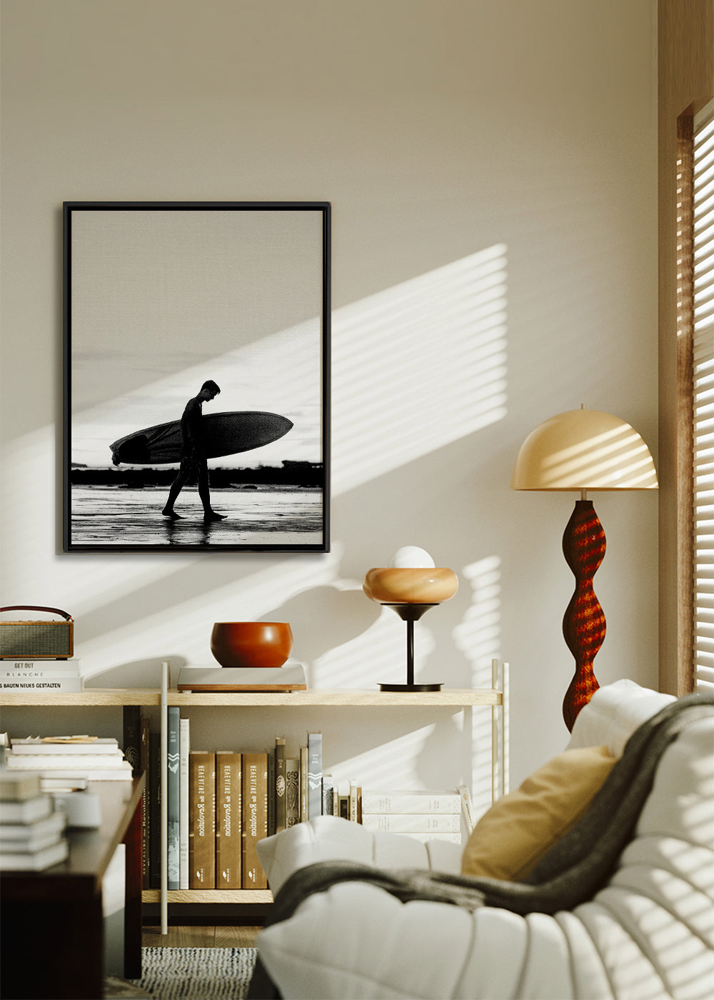 Sportkunst: surfer-silhuet