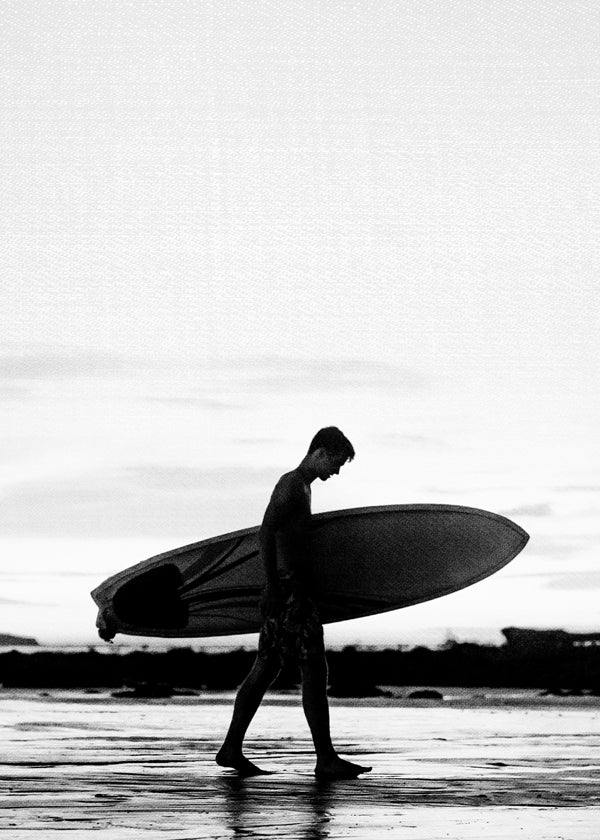 Sportkunst: surfer-silhuet