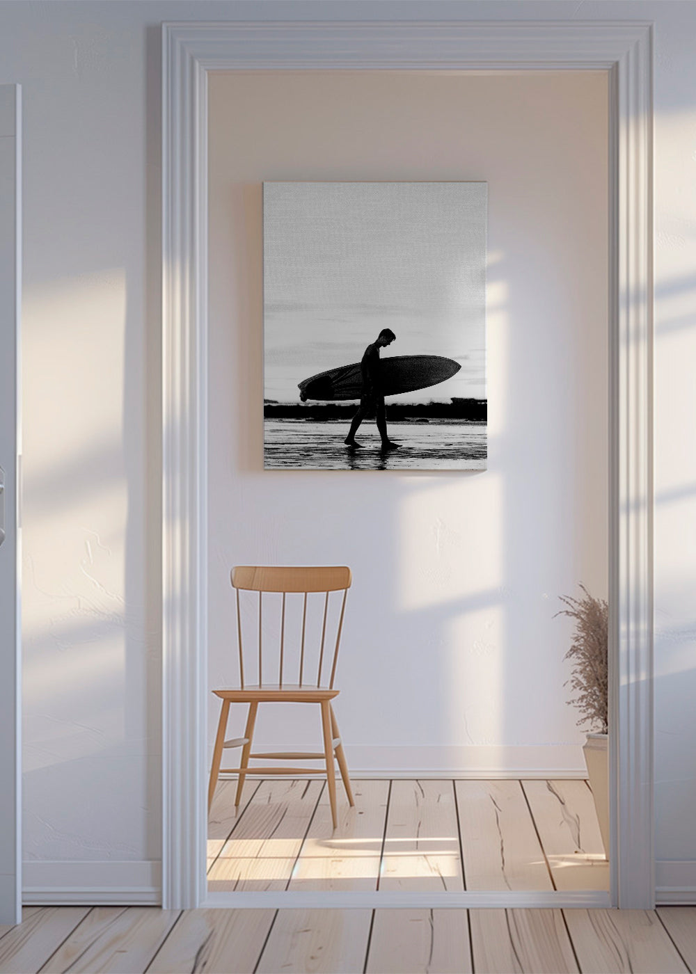 Sportkunst: surfer-silhuet