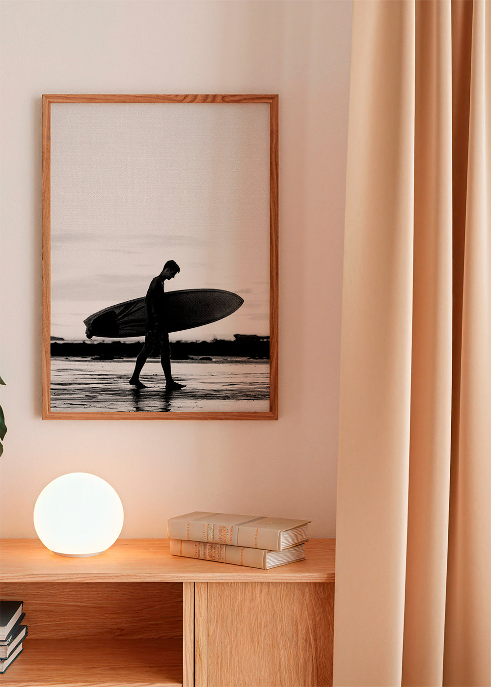 Sportkunst: surfer-silhuet