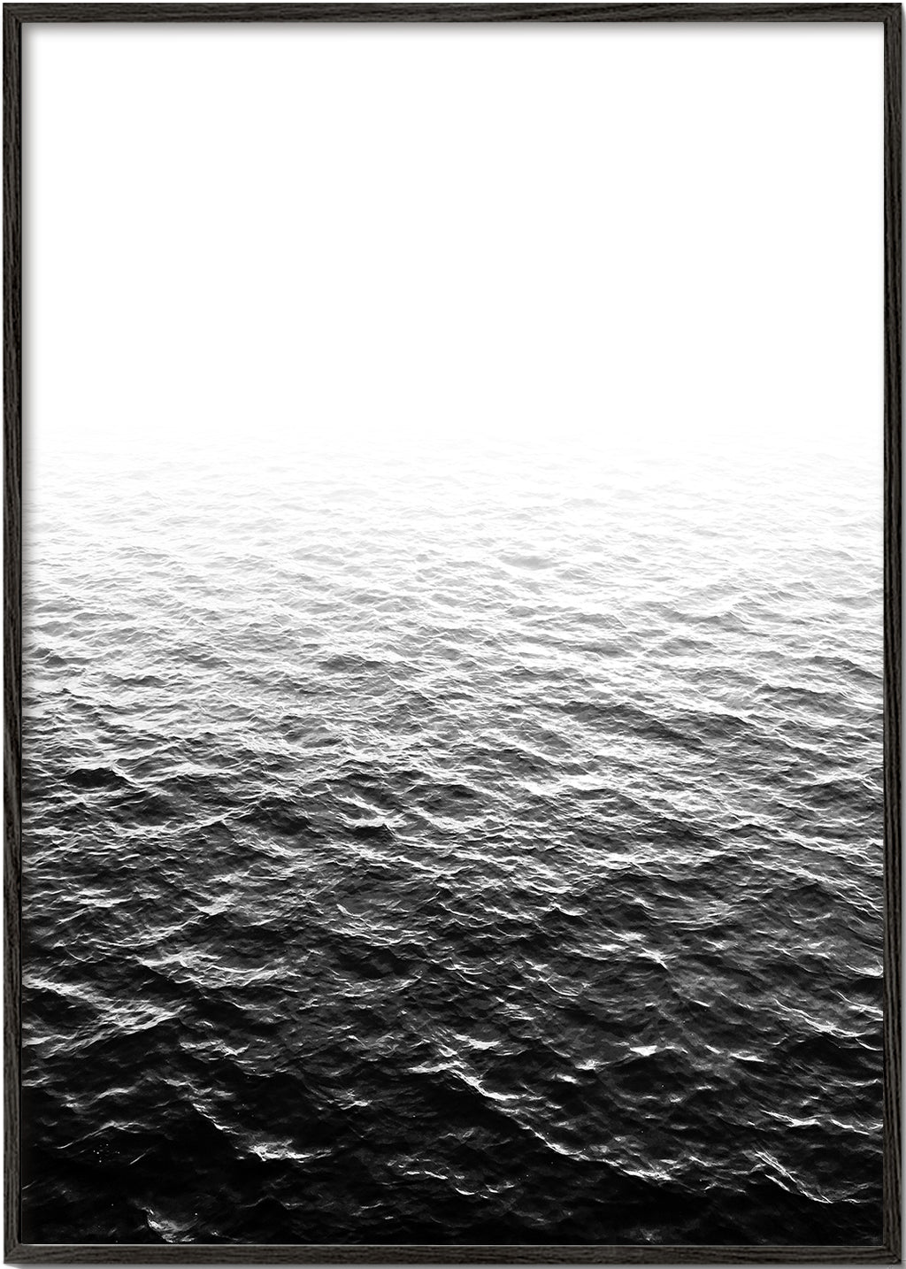 Sort-hvidt foto af havet