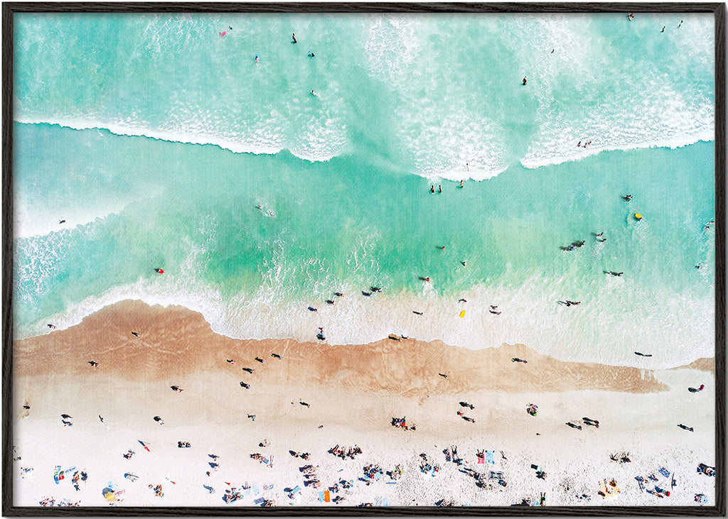 Landskabskunst: luftfoto af turkis strand