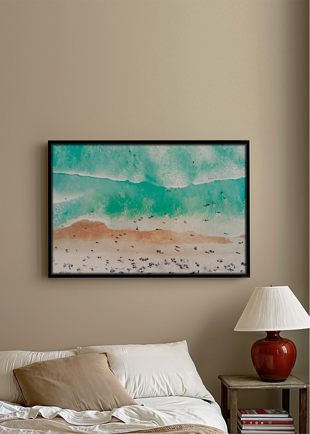 Landskabskunst: luftfoto af turkis strand