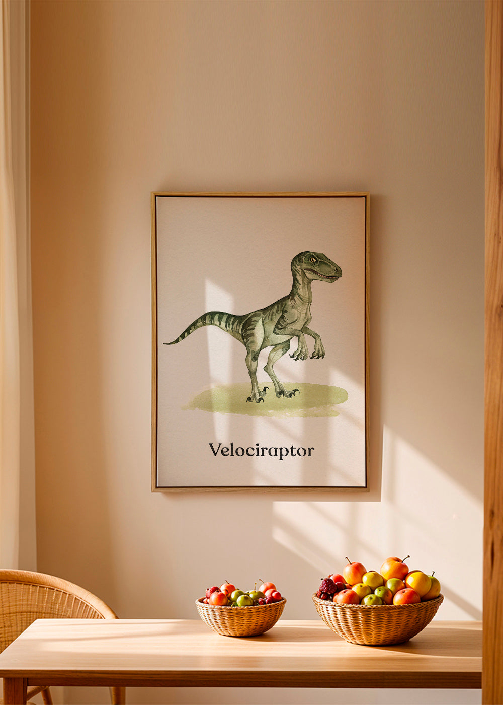 Velociraptor illustration til børn
