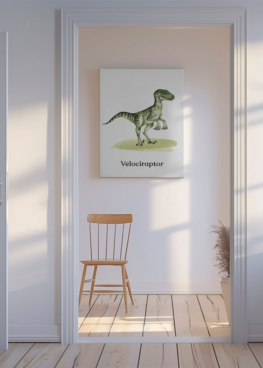 Velociraptor illustration til børn