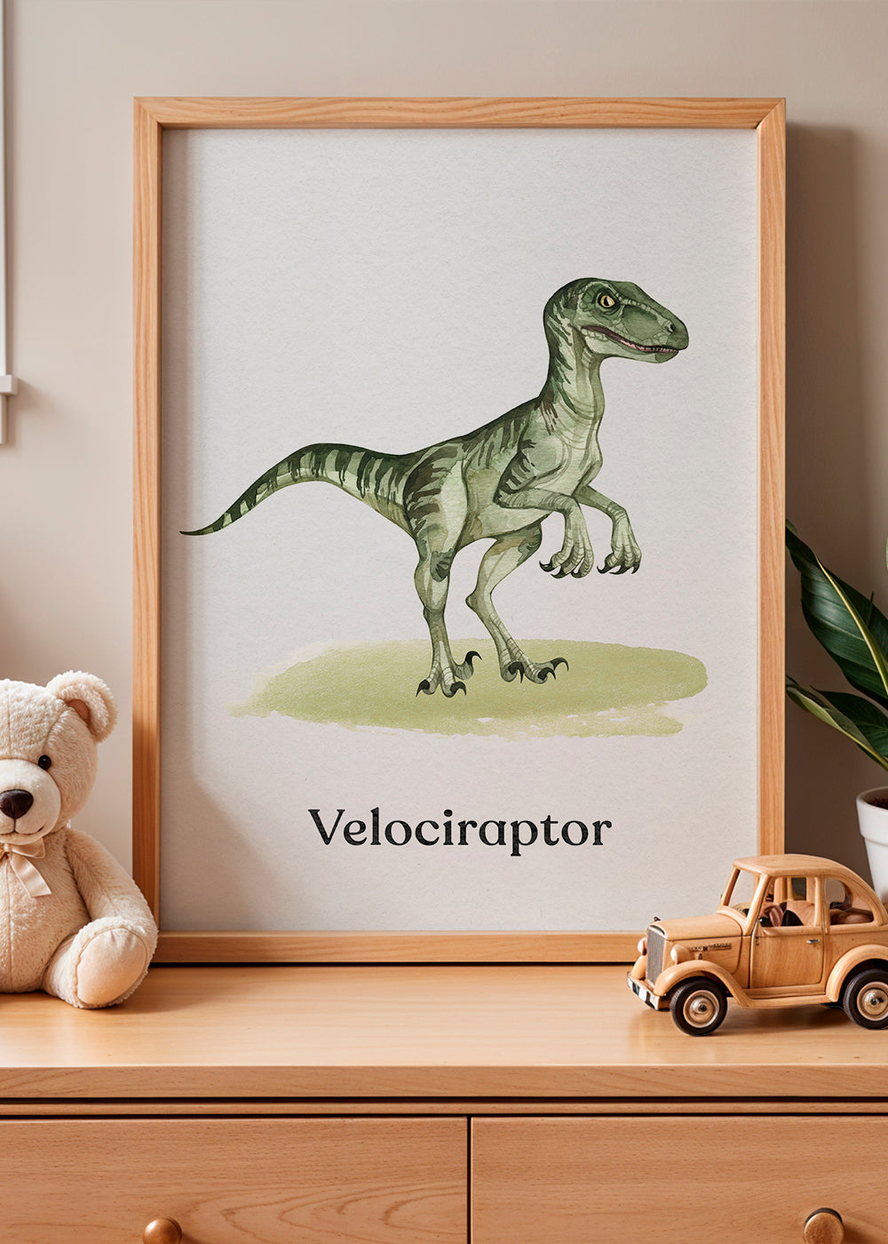Velociraptor illustration til børn