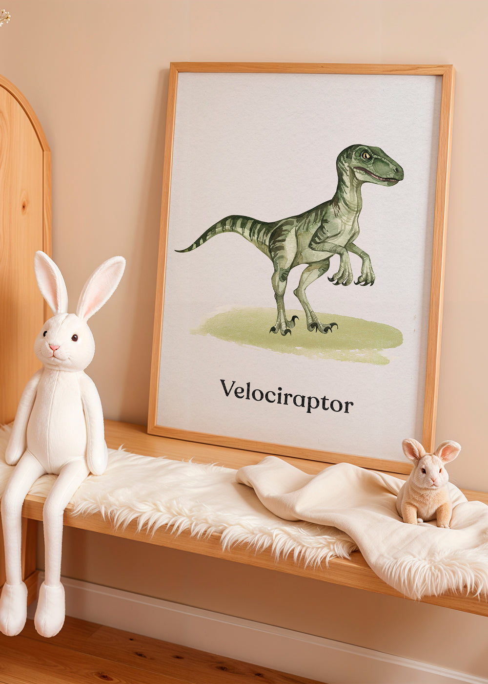 Velociraptor illustration til børn