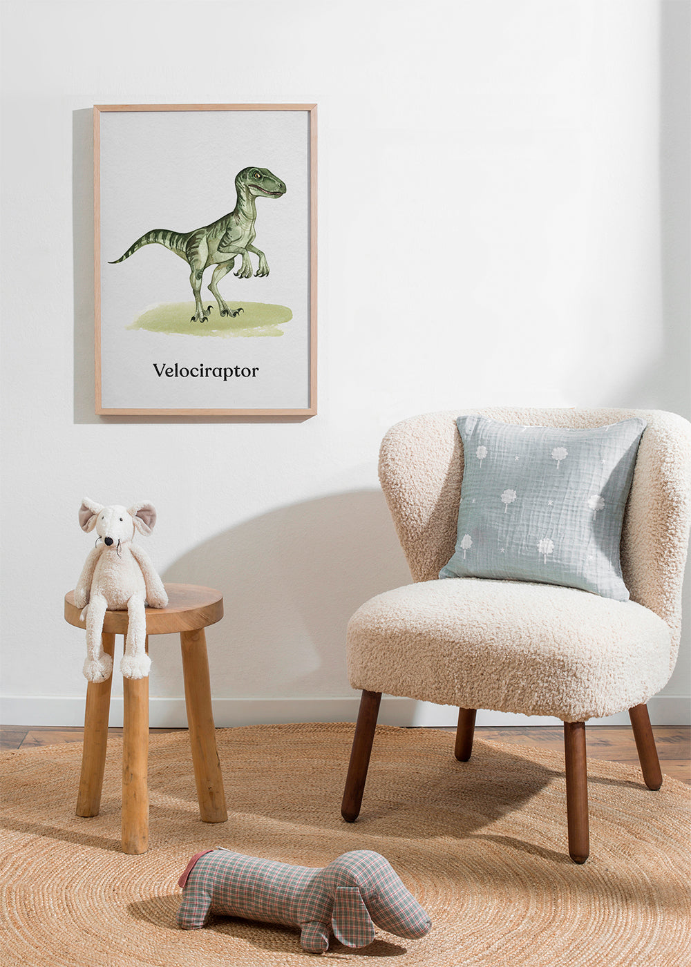 Velociraptor illustration til børn