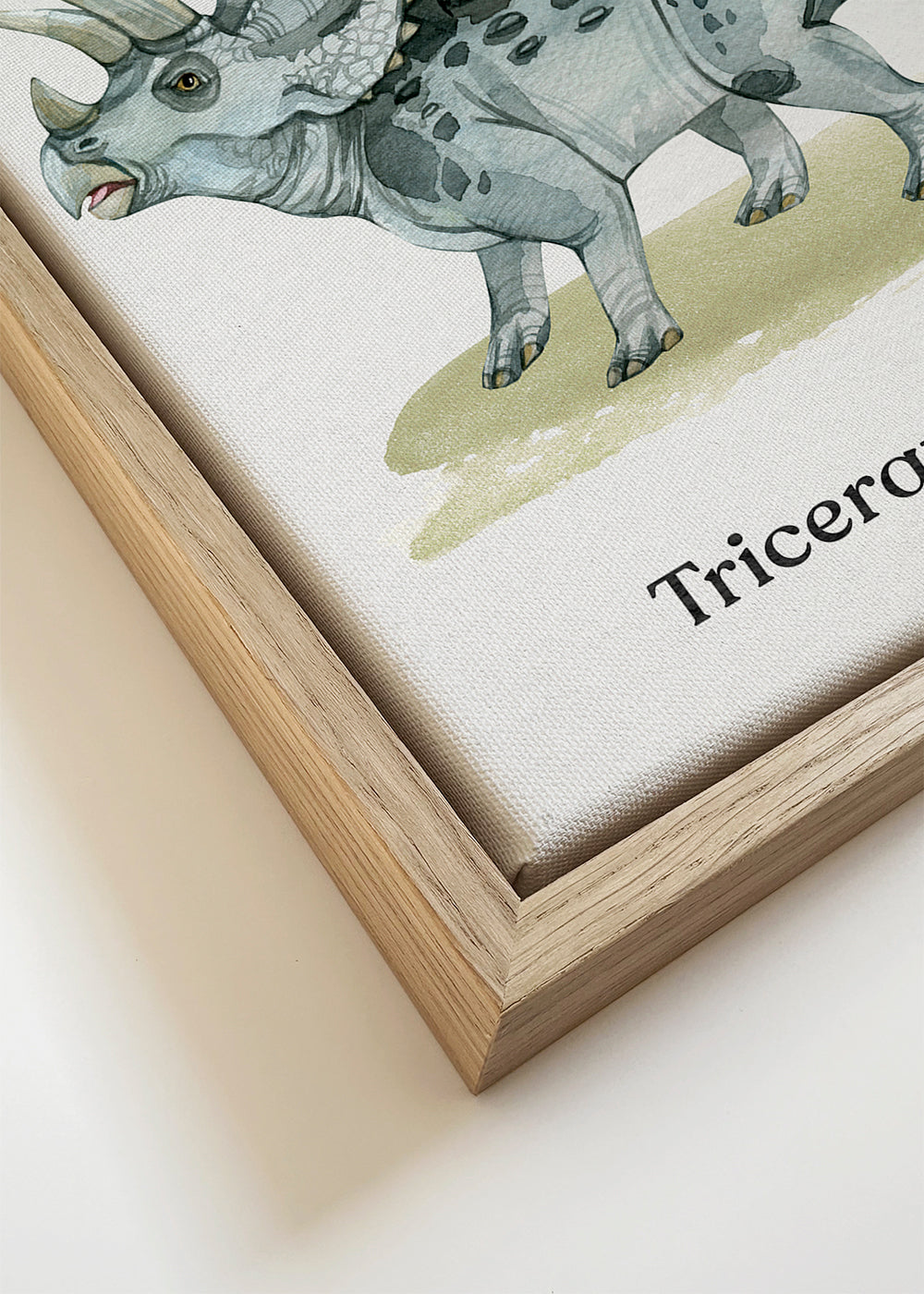 Kunstværk Triceratops akvarel illustration