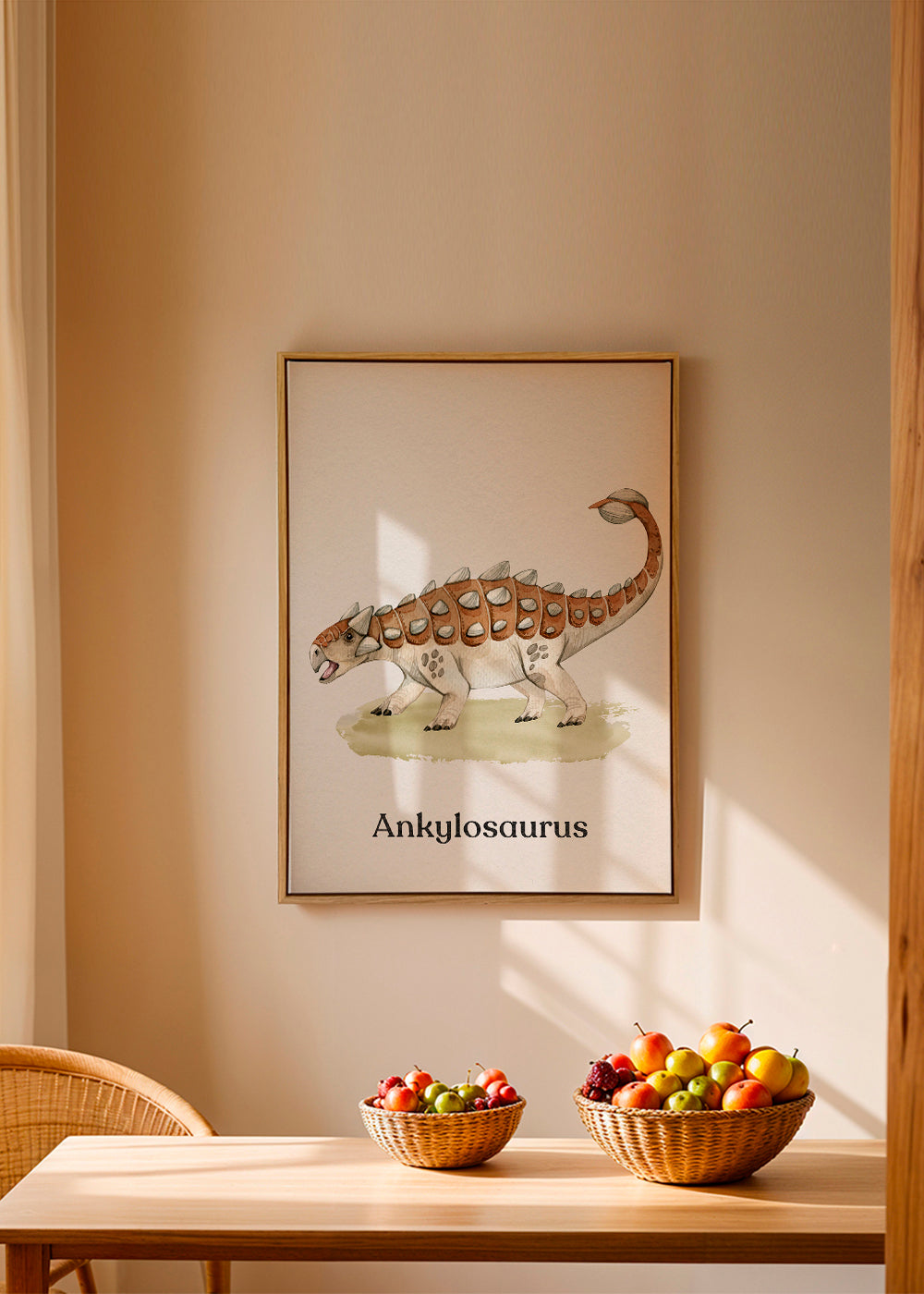 Ankylosaurus akvarel til børn