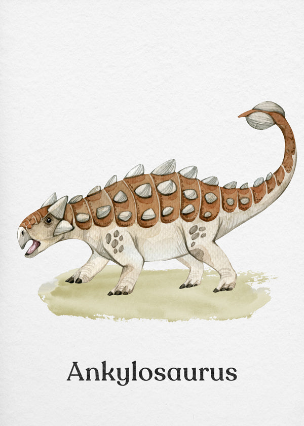 Ankylosaurus akvarel til børn