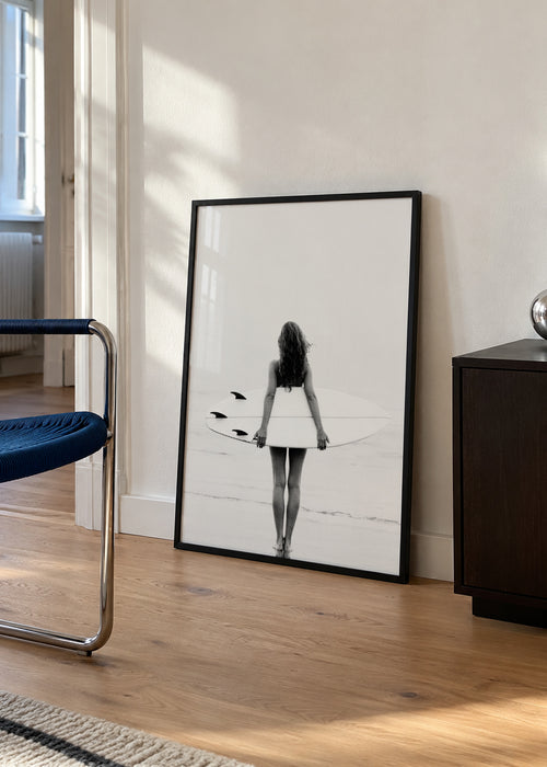 Surf Girl - Framed poster in an interior