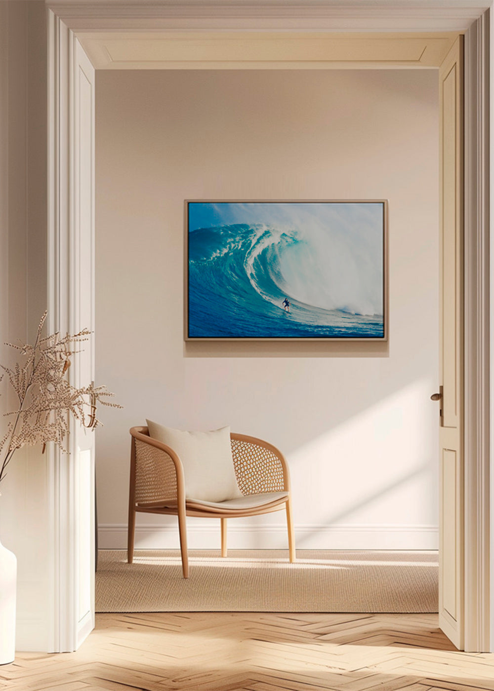 Sportkunst Surfer på kæmpe bølge
