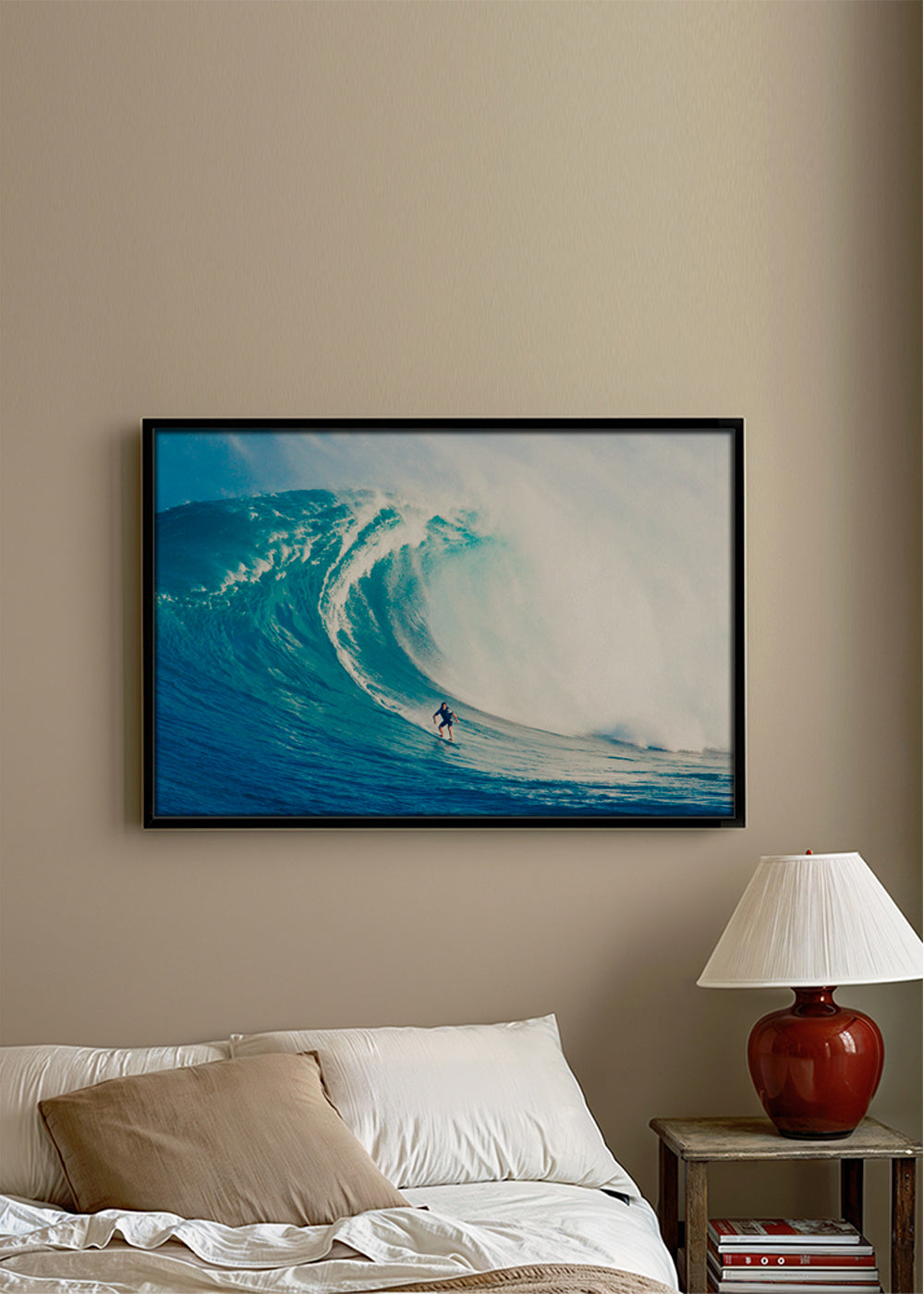 Sportkunst Surfer på kæmpe bølge
