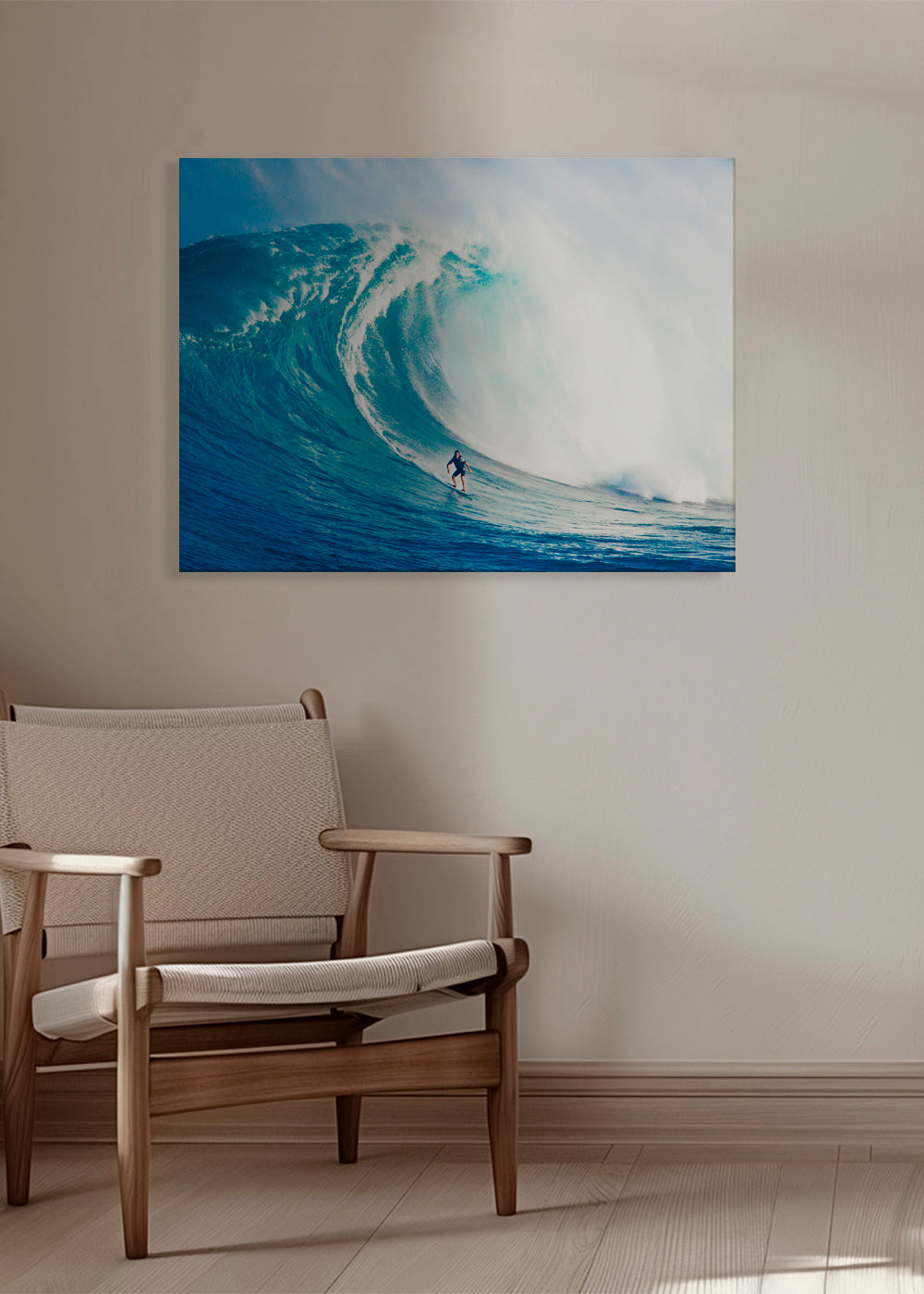 Sportkunst Surfer på kæmpe bølge