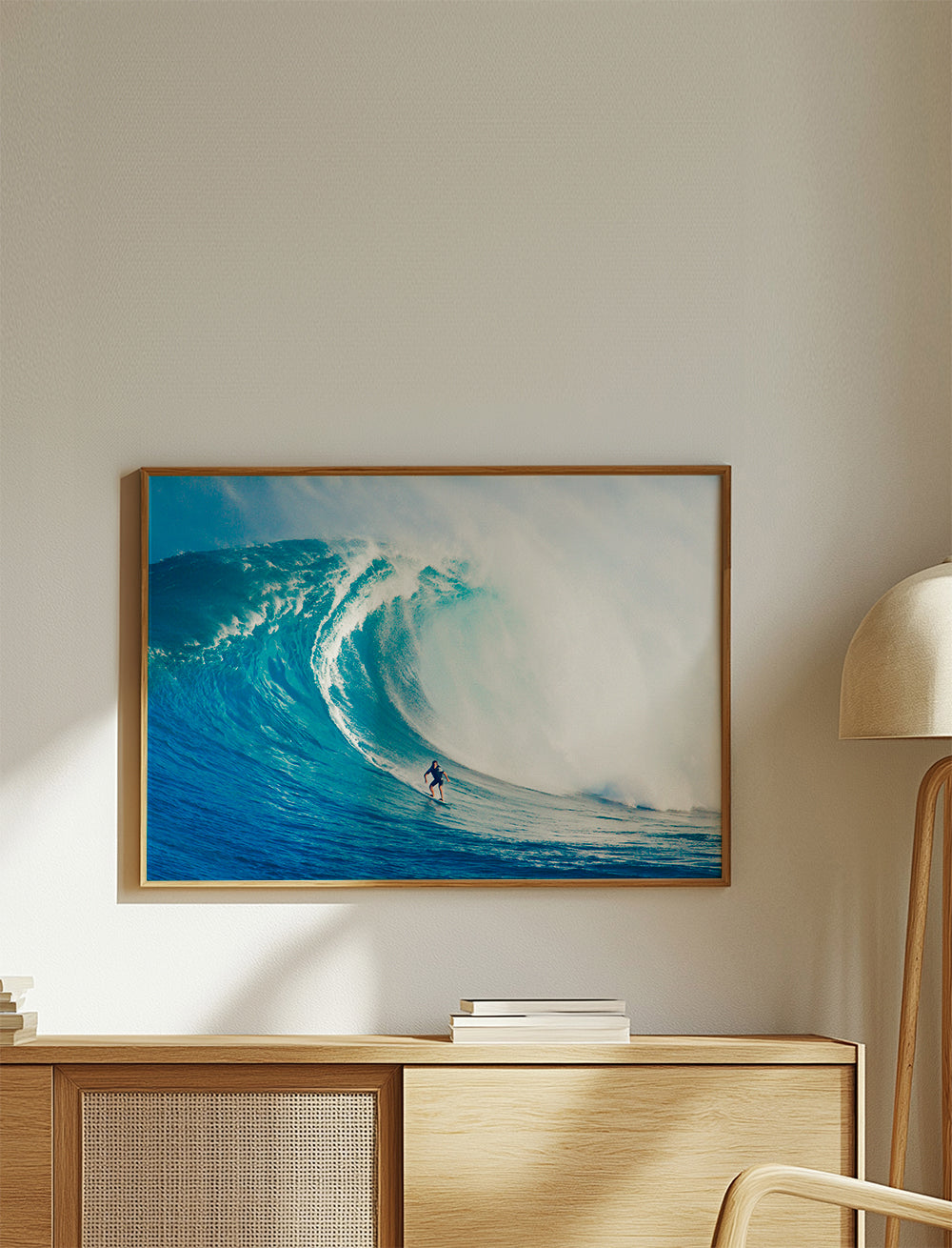 Sportkunst Surfer på kæmpe bølge