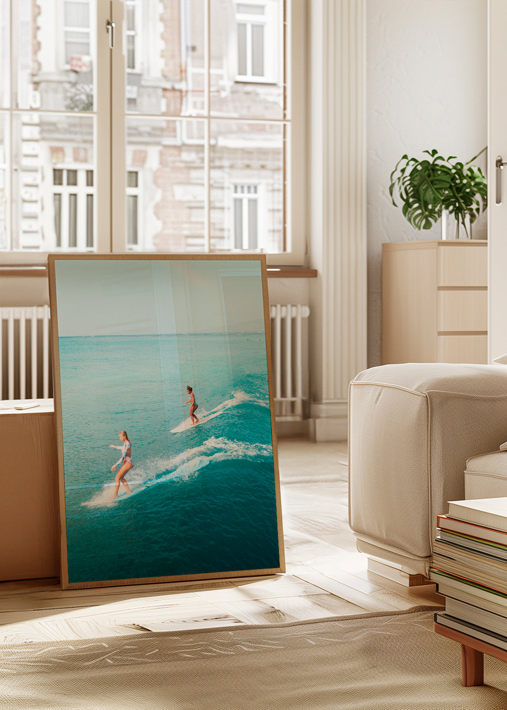 Sport kunst: surfere på åbent hav