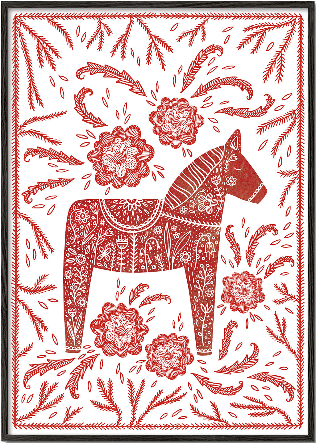Dala-hest rød plakat