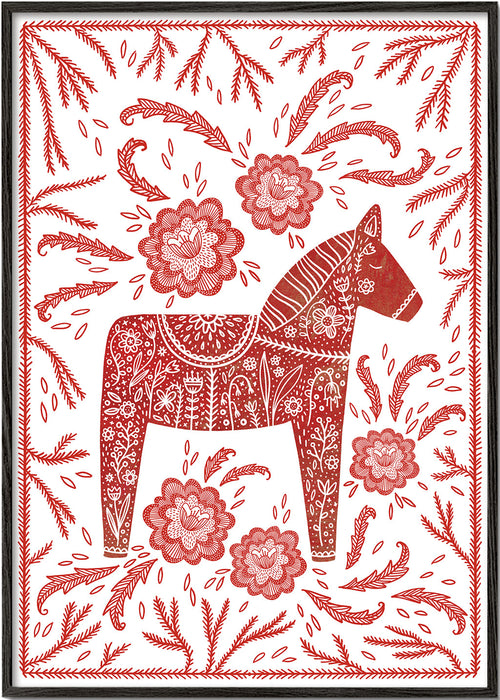 Dala-hest rød plakat