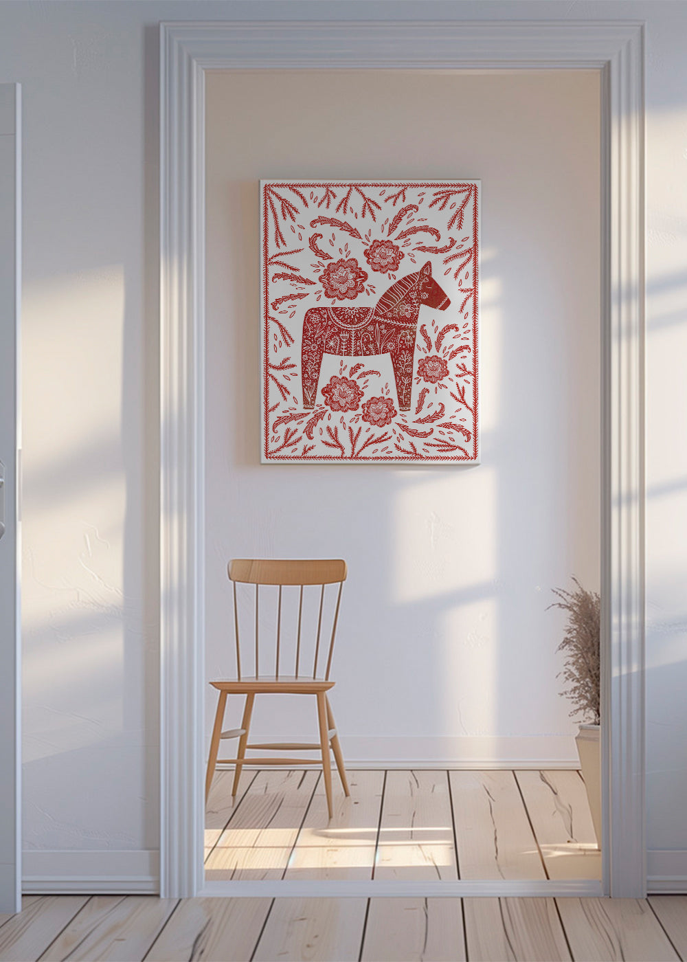 Dala-hest rød plakat