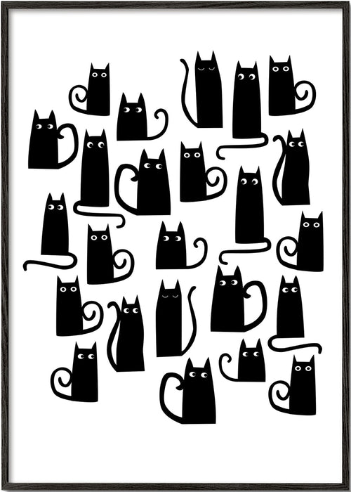 Plakat sorte katte mønster legende