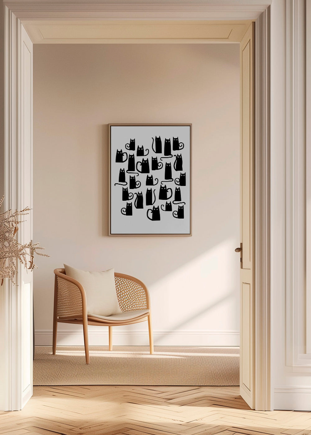 Plakat sorte katte mønster legende