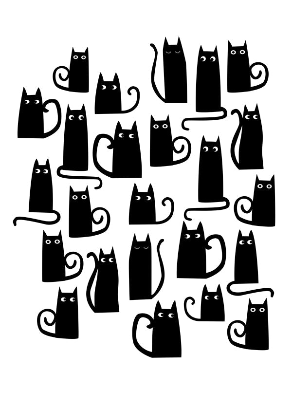 Plakat sorte katte mønster legende