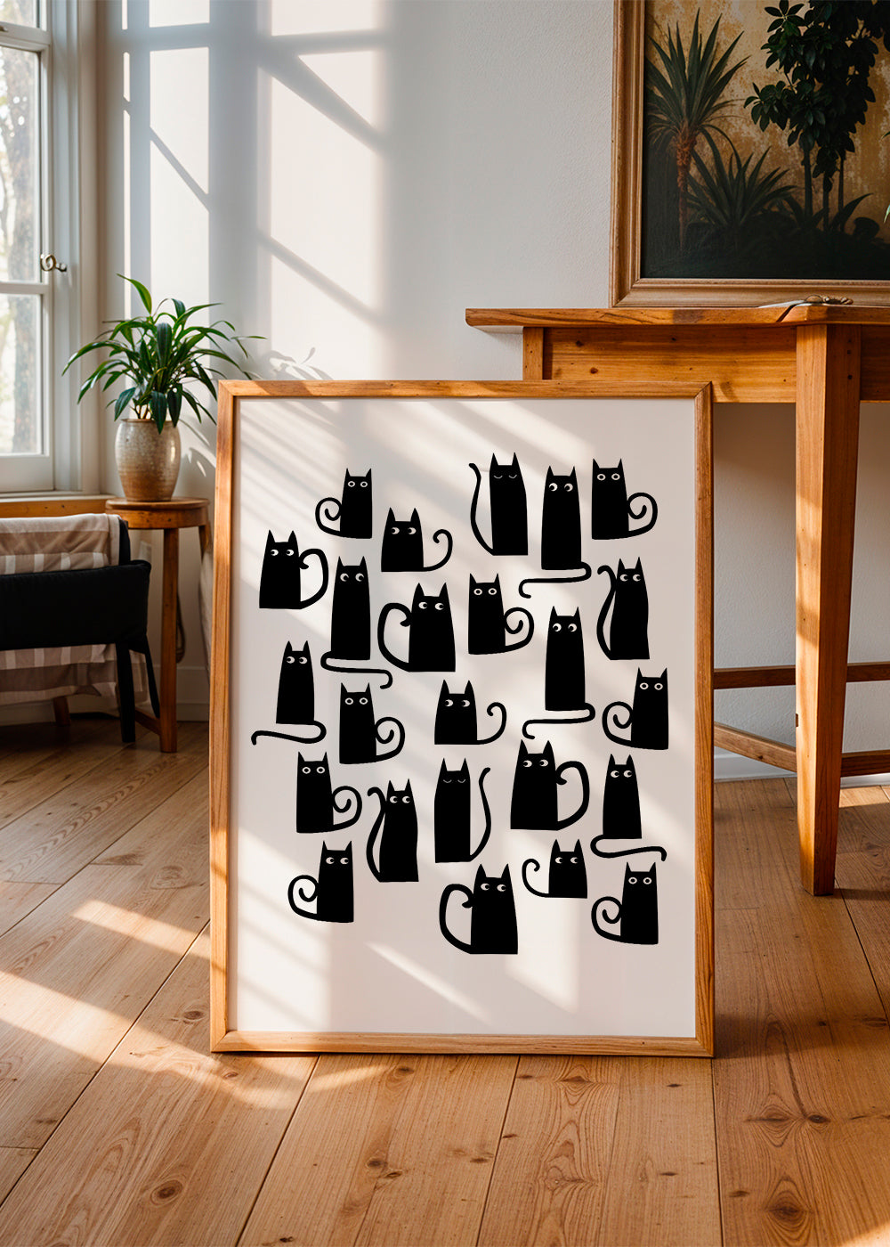 Plakat sorte katte mønster legende